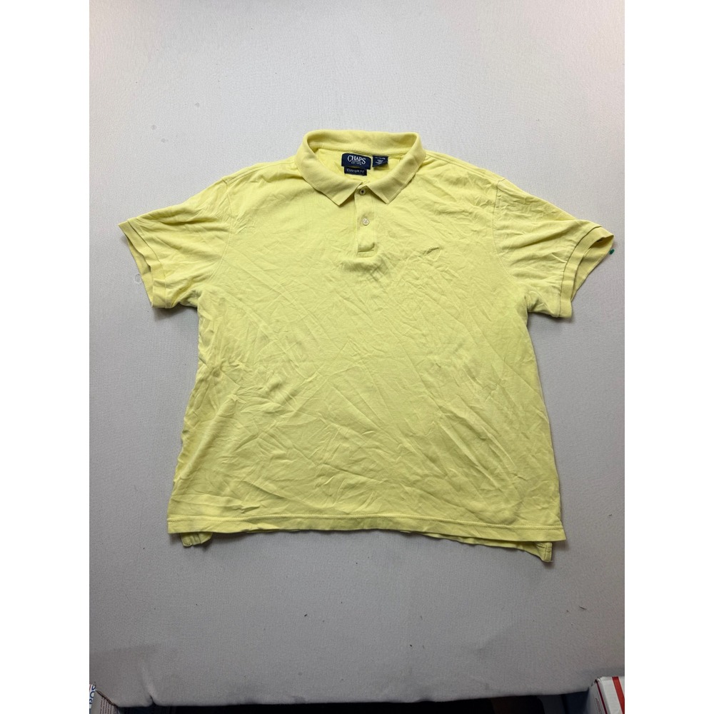 Chaps Polo Shirt Women Extra Large Yellow Excellent Custom Fit Short Sleeve